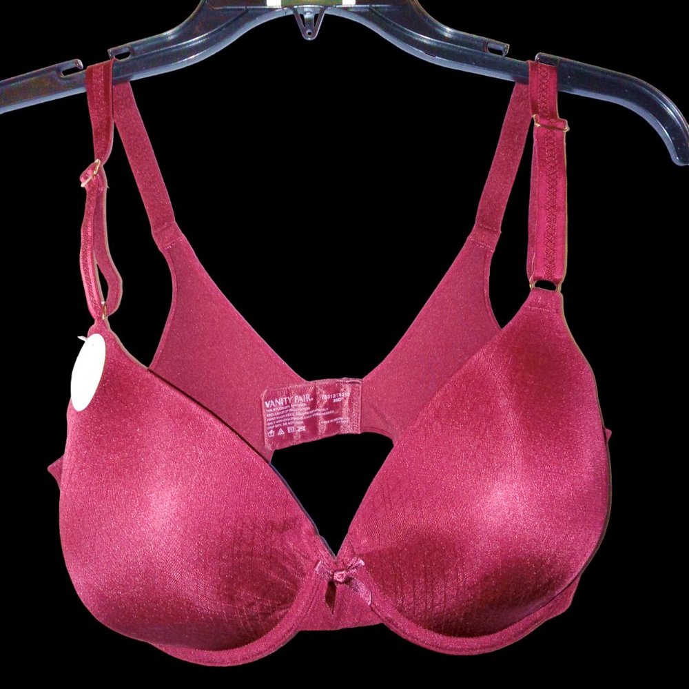 Vanity Fair Brilliance Full Coverage Smoothing Underwire Bra Burgundy 36D NWT